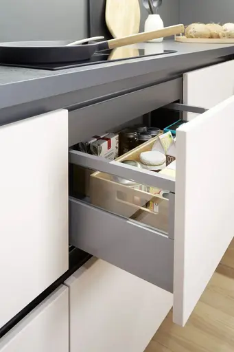 Contur moderne L-Küche Zartrose